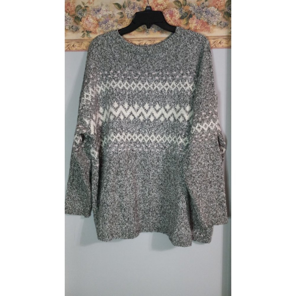 J. Jill Large Knit Pullover Oversized Casual Cozy Colorful Multicolor Sweater